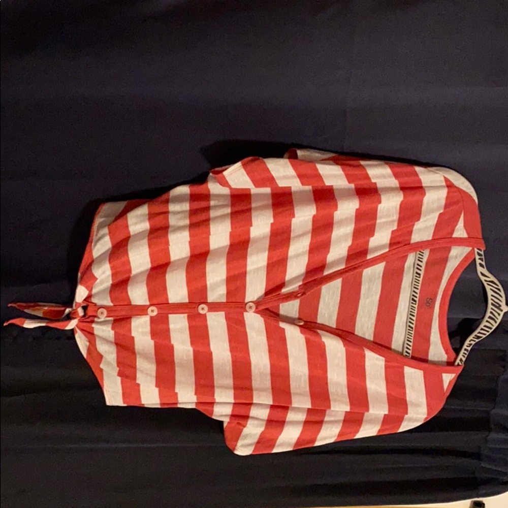 Red and White Striped Crop Top